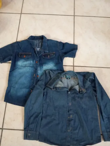 2 camisas de brim infantil tamanho 8 