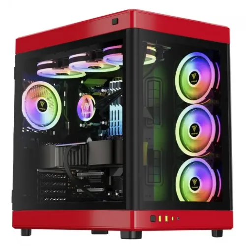 Mega Gabinete Gamer Gamdias Neso P1 BR Black/Red *Sem Fan Led* - WZetta