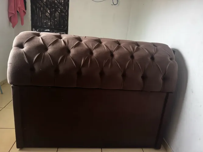 Cabeceira Estofada C/ Baú interno P/ Cama Box Casal 