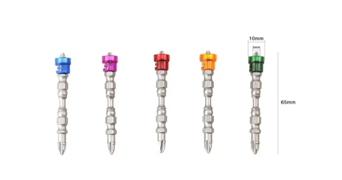 Chave Phillips Ponta Dupla PH2 Hexagonal ¼ Antiderrapante, Com Anel Magnético 65mm - 05Pcs