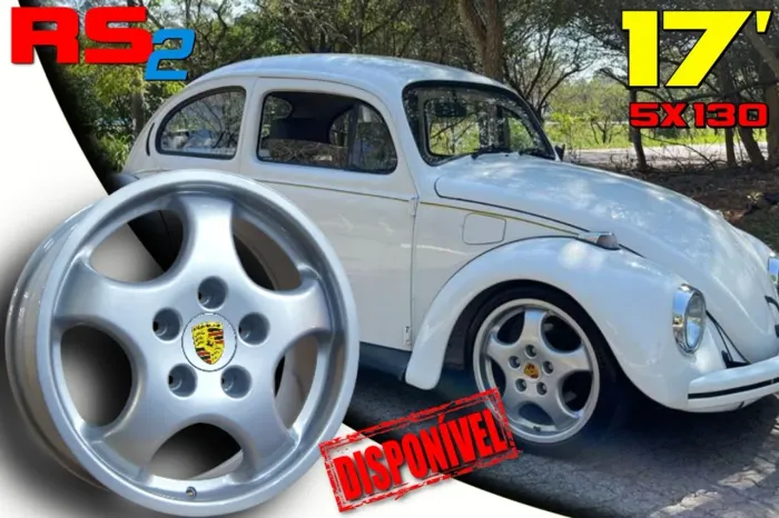 Rodas Porsche RS2 Prata aro 17 5x130 Volkswagen fusca 5x130 novas