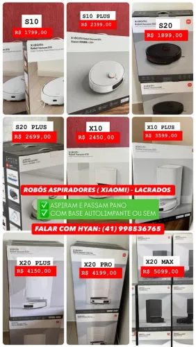 Robôs aspiradores Xiaomi - Aspiram e passam pano | Com base autolimpante ou sem | Novos