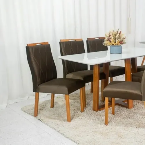 Mesa de Jantar 6 lugares com design moderno