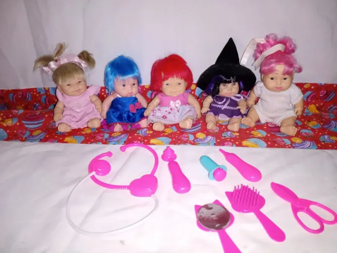 Lote 5 Lindas Bonecas Emborrachadas Pequenas