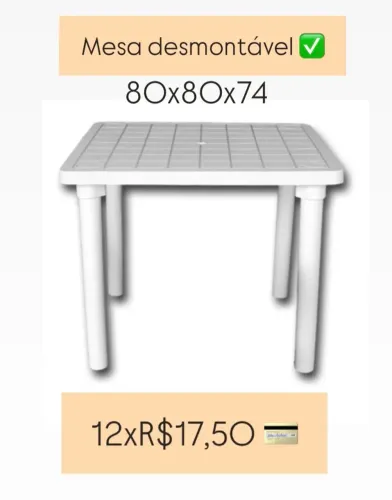 Mesa  Desmontável 80x80x74cm