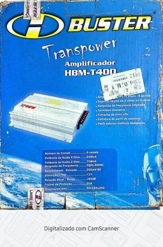Amplificador Buster HBM-T400 4 Canais 75Wx4