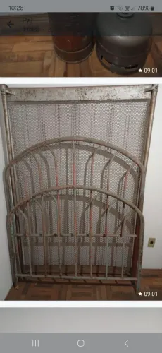 Cama de ferro antiga casal