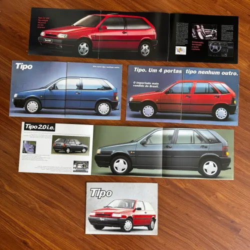 5 FOLDERS PROSPECTO FIAT TIPO RARIDADE 250,00 CADA!