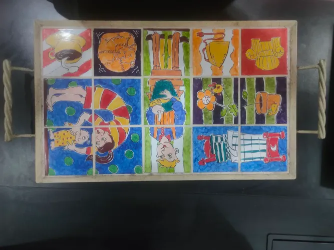 Bandeja / bar - obra de arte 