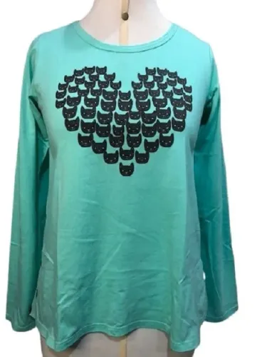 Blusa Malha Kyly Mangas Compridas Gatinhos Tamanho 16 Anos