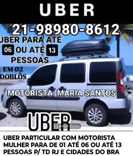 UBER PARTICULAR COM MOTORISTA MULHER PARA TODO RJ E CIDADES DO BRASIL 