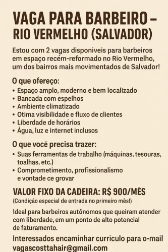 Cadeira para barbeiro