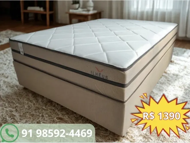 Cama box Casal Molas Ensacadas Queimão de ofertas