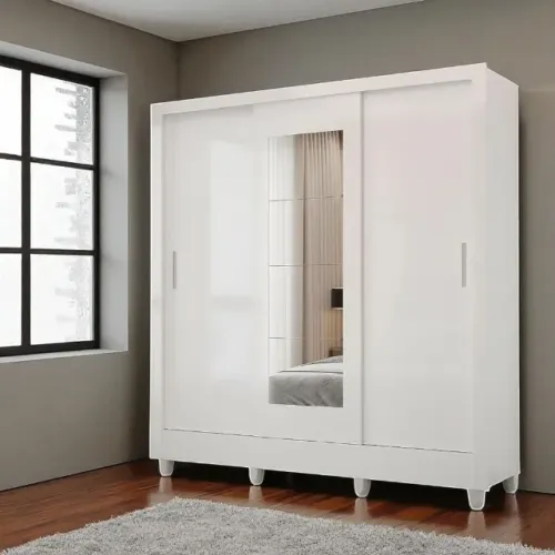 Roupeiro com espelho e porta de correr Atualle Carollina