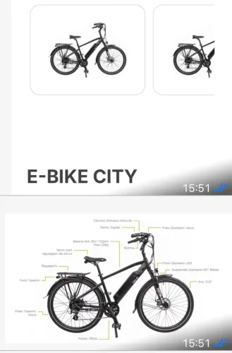 Bicicleta Elétrica LEV E-City - NOVA NA CAIXA