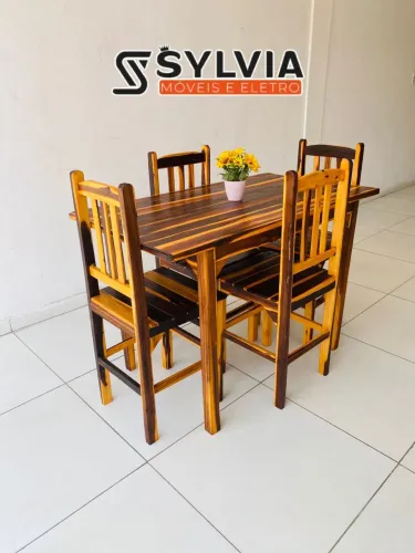 CONJUNTO FIXO RETANGULAR 4 LUGARES 