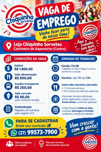 Chiquinho Sorvetes contrata