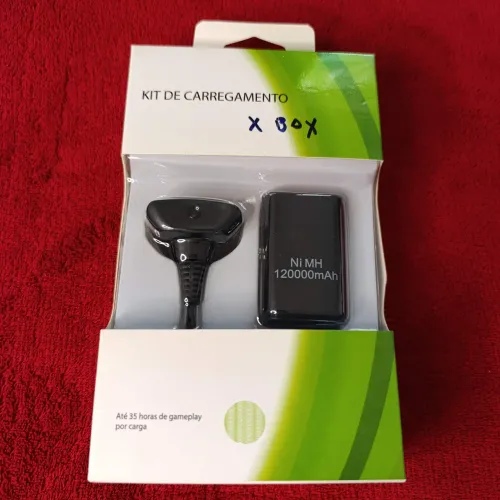 Kit Bateria + Cabo Carregador para Xbox 360 - Novo na Caixa!