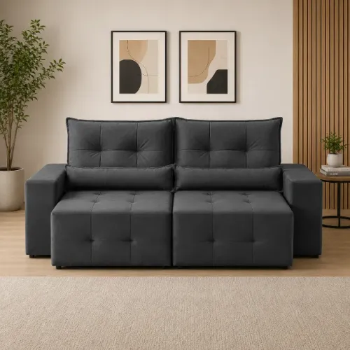Sofa retratil e reclinavel veludo EM ESTOQUE