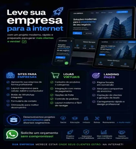 Traga sua empresa para internet e venda mais ! Sit profissional