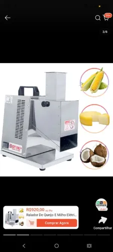 Ralador De Queijo E Milho Elétrico Bivolt Inox B12MQ - Botini novo