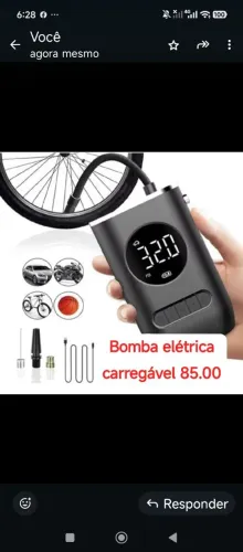 Bomba digital p carro .moto e bike recarregável 