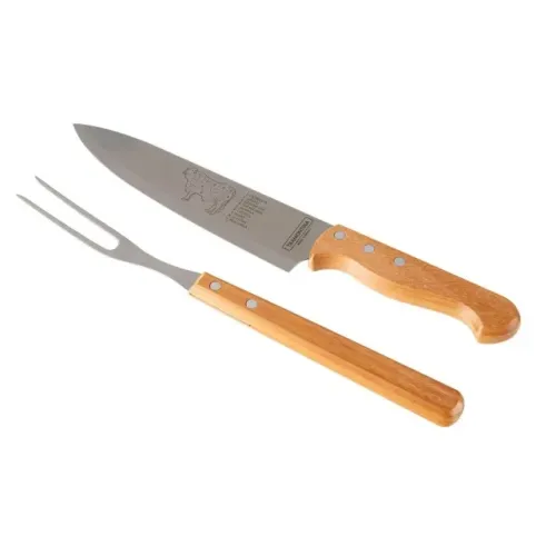 Kit Churrasco Tramontina Faca 8  E Garfo Trinchante 2 Peças