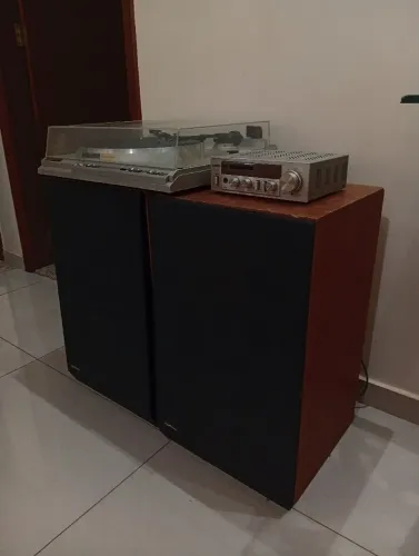 Sistema de som toca discos