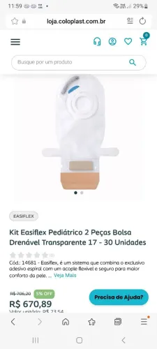 Bolsa colostomia bebe 150