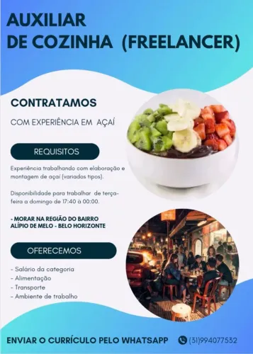 AUXILIAR DE COZINHA (FREELANCER)
