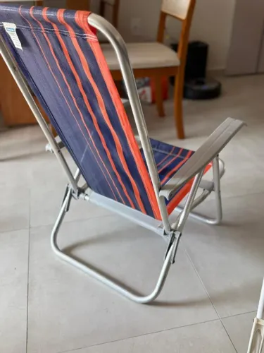 Cadeira De Praia Reclinável Até 4 Posições