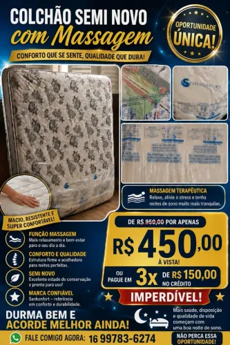 Vendo colchão casal com sistema de massagem