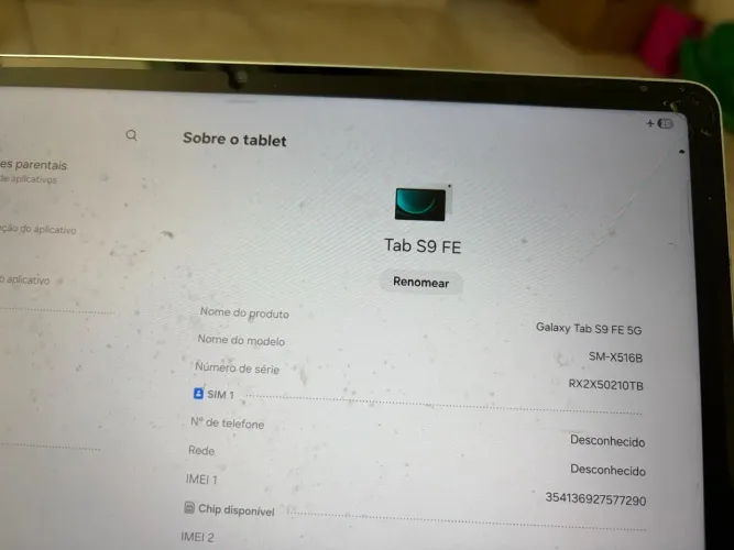 Tablete s9 fé novo