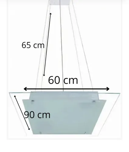 Lustre Pendente Retangular Retrô