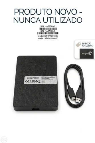 HD Externo Seagate Expansion 1TB USB 3.0 - Novo (Sem Uso)