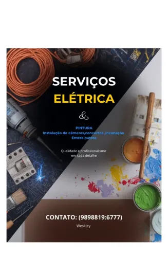 Eletricista ,encanador,pintor ,instala câmeras ,concerta entre outros