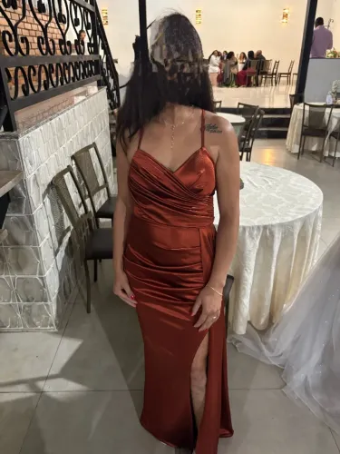 Vestido festa terra cota
