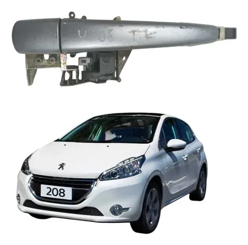 Maçaneta Externa Porta Traseira Esquerda Peugeot 208 13 A 17 Cinza Traseira