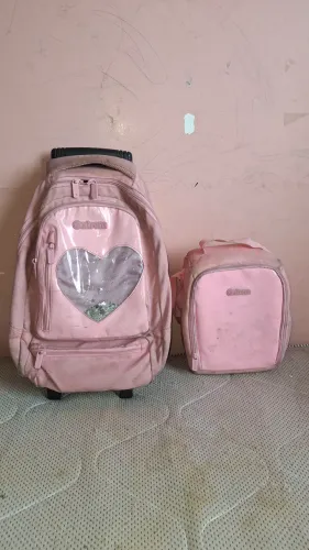 Bolsa rodinha escola rosa xtrem