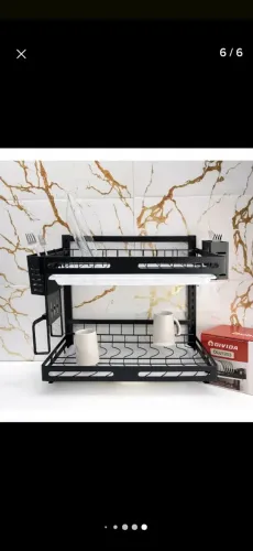 Escorredor de Louças de Parede 2 Andares Aço Carbono Premium