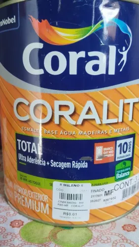 Tinta Coralit Premium - Interior e Exterior - Cinza Médio 