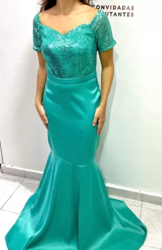 Vestido verde água