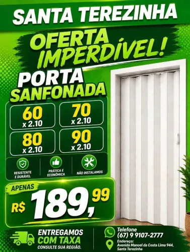 Porta Sanfonada PVC Branca