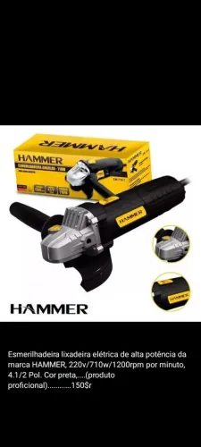 Esmerilhadeira lixadeira elétrica HAMMER