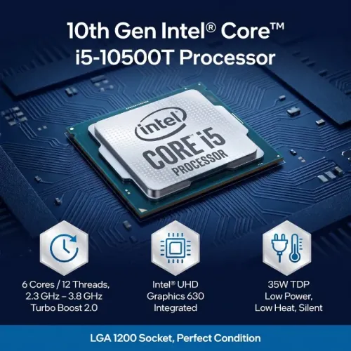 Processador Intel Core i5-10500T (6 núcleos / 12 threads) - 10ª geração - perfeito estado