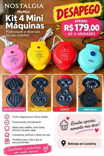 Kit Nostalgia MyMini com 4 Mini Máquinas |