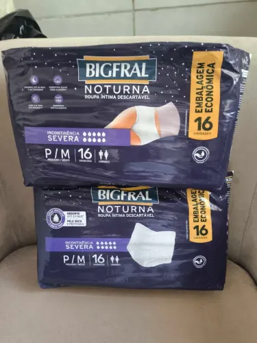 Fralda descartável geriátrica noturna bigfralal 2 pacotes