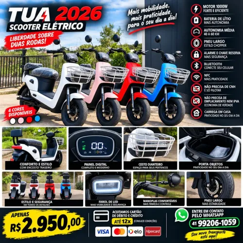 SCOOTER ELÉTRICA NOVA TUA 2026 - 500W