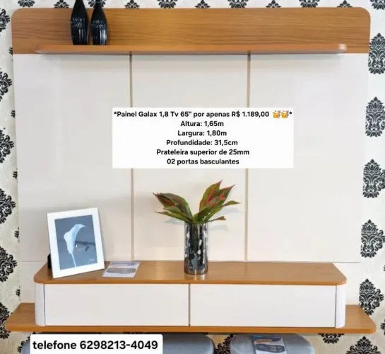 *Painel Galax 1,8 Tv 65" por apenas R$ 1.189,00