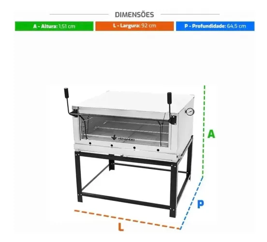Forno Industrial a Gás Venâncio FIRI90 - NOVO, nunca usado!